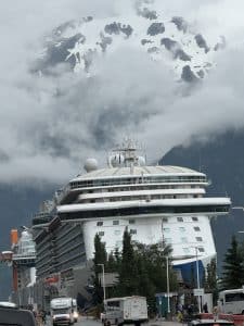 Spooky Alaska - Alaska's mountains looming over the cruise ship