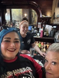Spooky Alaska - Malevolent Dark's Tiffany Frowis enjoying some laughs in the Red Onion saloon